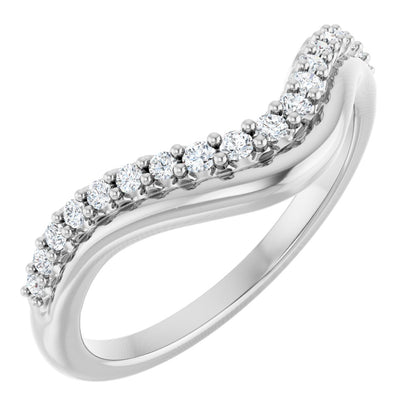 1/5 Ctw Lab-Grown Diamond Contour Band - White Gold - Lab Grown Diamond