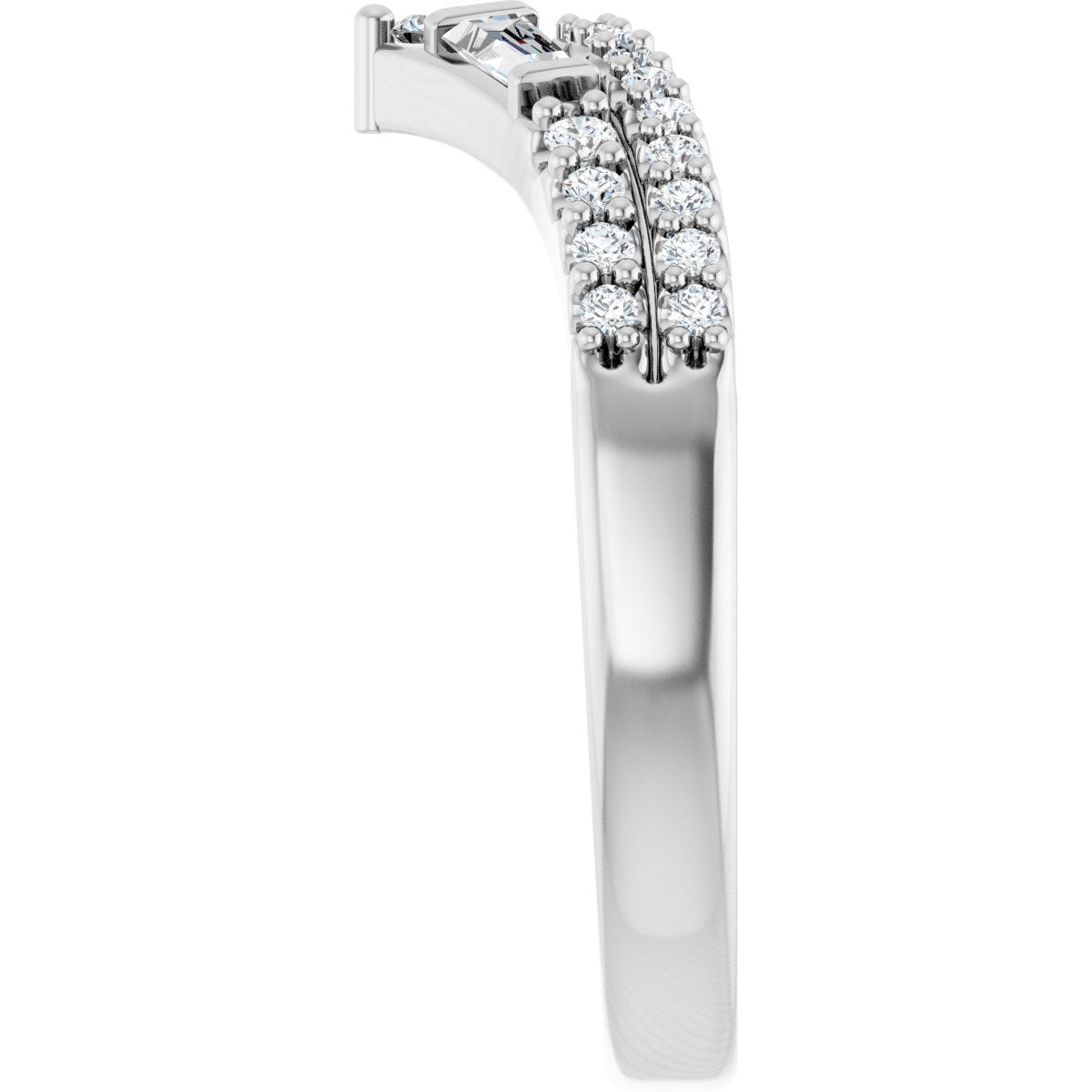 3/8 Ctw Lab-Grown Diamond Contour Band - White Gold - Lab Grown Diamond