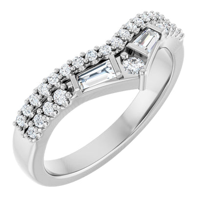 3/8 Ctw Lab-Grown Diamond Contour Band - White Gold - Lab Grown Diamond