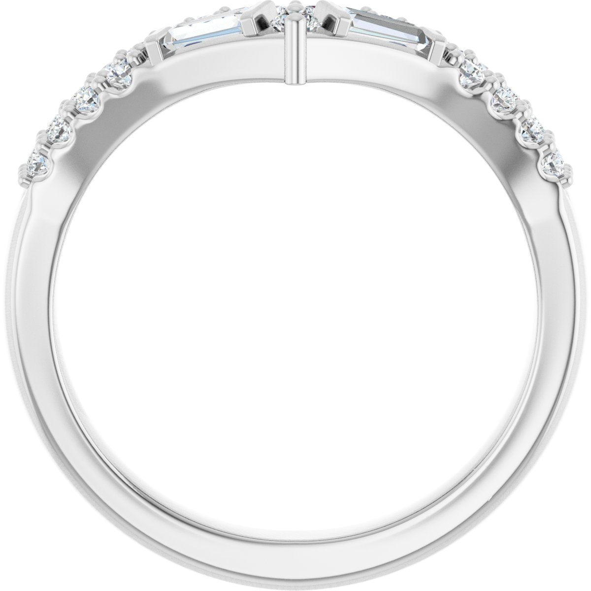 3/8 Ctw Lab-Grown Diamond Contour Band - White Gold - Lab Grown Diamond