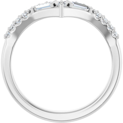 3/8 Ctw Lab-Grown Diamond Contour Band - White Gold - Lab Grown Diamond