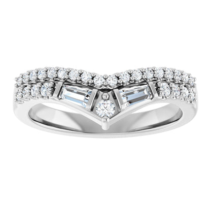 3/8 Ctw Lab-Grown Diamond Contour Band - White Gold - Lab Grown Diamond