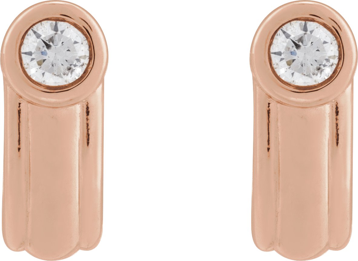 1/5 Ctw Lab-Grown Diamond Solitaire J Hoop Earrings - Yellow Gold - Lab Grown Diamond