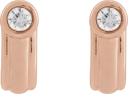 1/5 Ctw Lab-Grown Diamond Solitaire J Hoop Earrings - Yellow Gold - Lab Grown Diamond