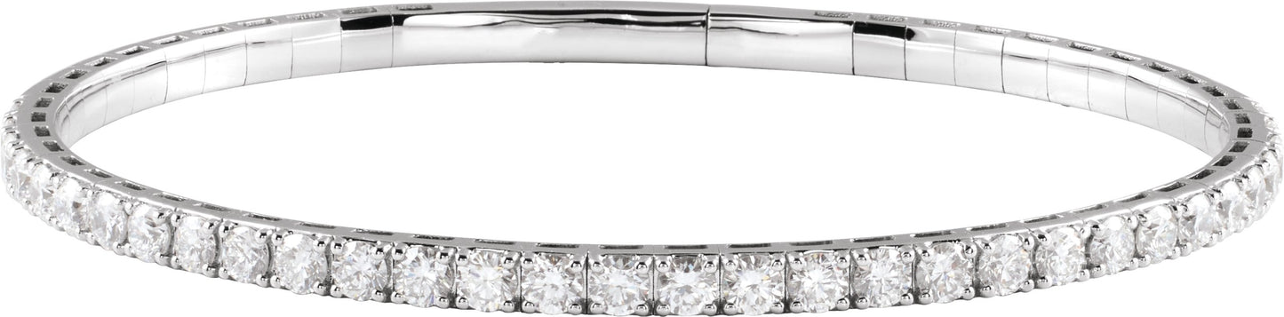 3 Ctw Lab-Grown Diamond Flexible Half Bangle Bracelet - Lab Grown Diamond