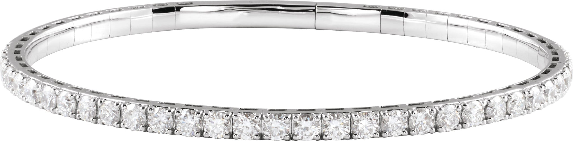 3 Ctw Lab-Grown Diamond Flexible Half Bangle Bracelet - Lab Grown Diamond