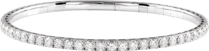 3 Ctw Lab-Grown Diamond Flexible Half Bangle Bracelet - Lab Grown Diamond