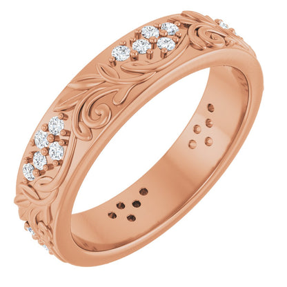 1/2 Ctw Lab-Grown Diamond Floral Band