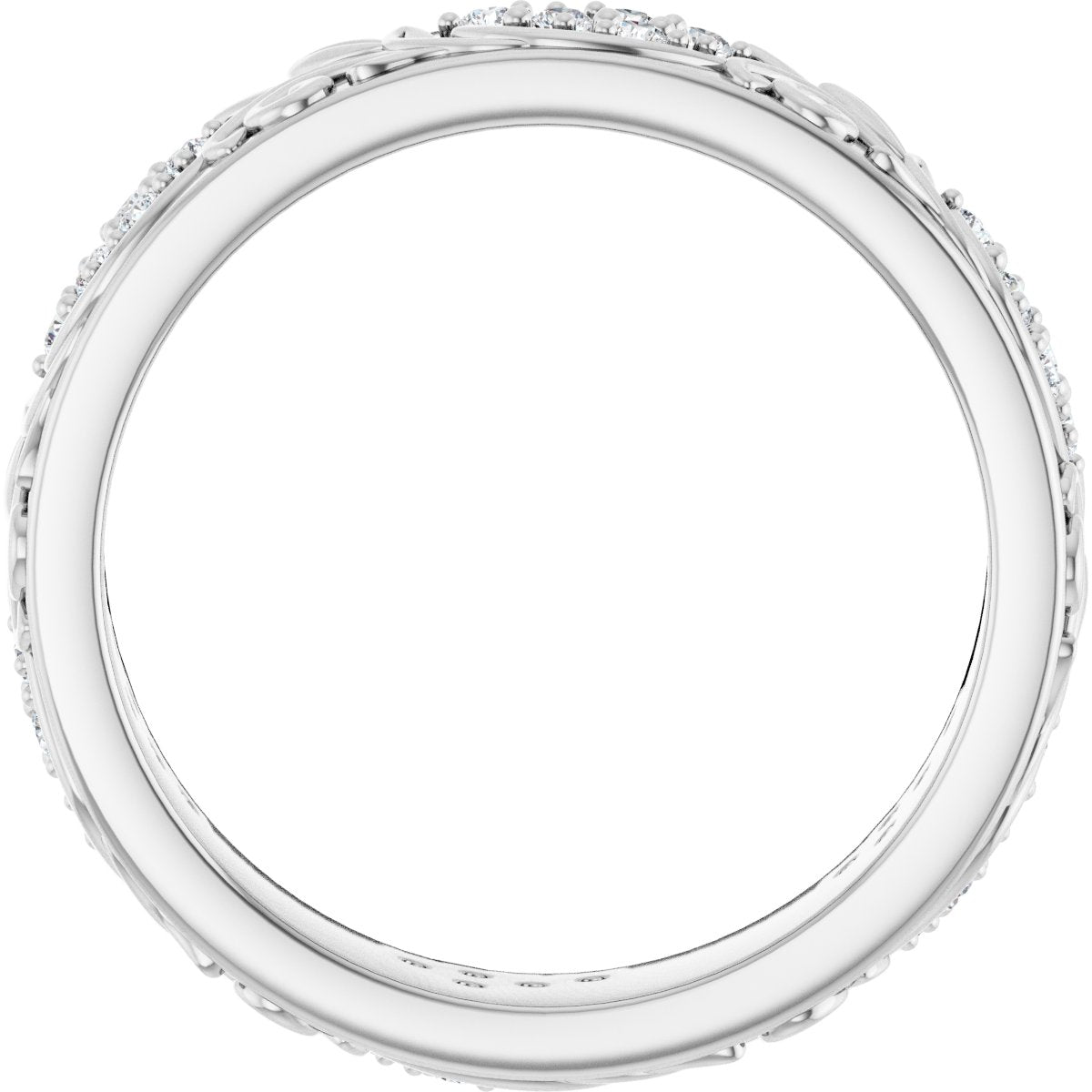 1/2 Ctw Lab-Grown Diamond Floral Band - White Gold - Lab Grown Diamond