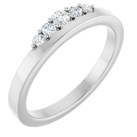 1/6 Ctw Lab-Grown Diamond Stackable Ring - White Gold