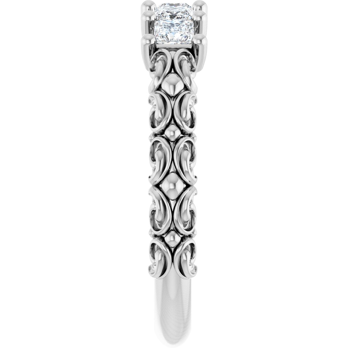1/2 Ctw Square Lab-Grown Diamond Anniversary Band - White Gold - Lab Grown Diamond
