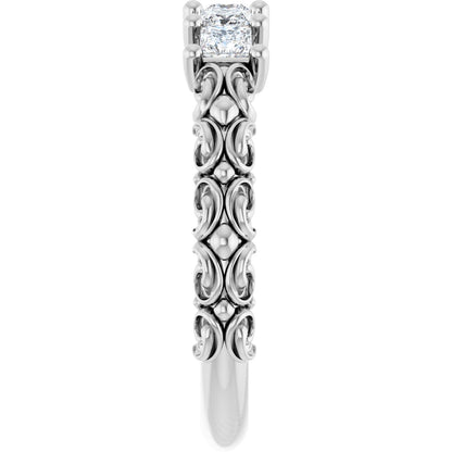 1/2 Ctw Square Lab-Grown Diamond Anniversary Band - White Gold - Lab Grown Diamond