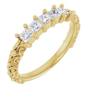 1/2 Ctw Square Lab-Grown Diamond Anniversary Band