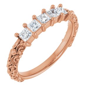 1/2 Ctw Square Lab-Grown Diamond Anniversary Band