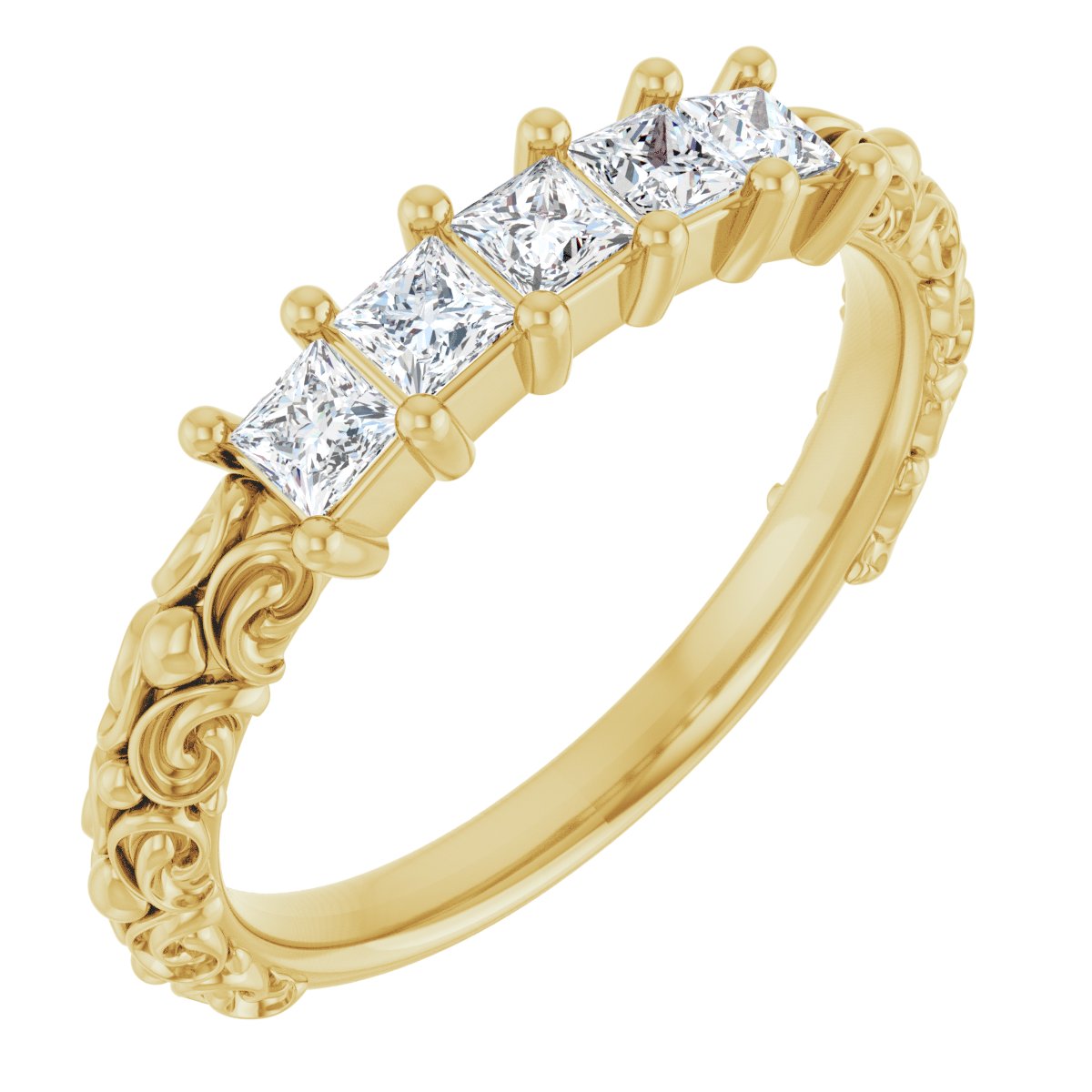 1/2 Ctw Square Lab-Grown Diamond Anniversary Band