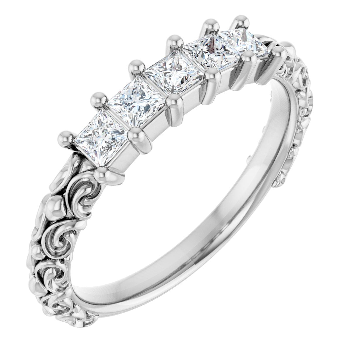 1/2 Ctw Square Lab-Grown Diamond Anniversary Band