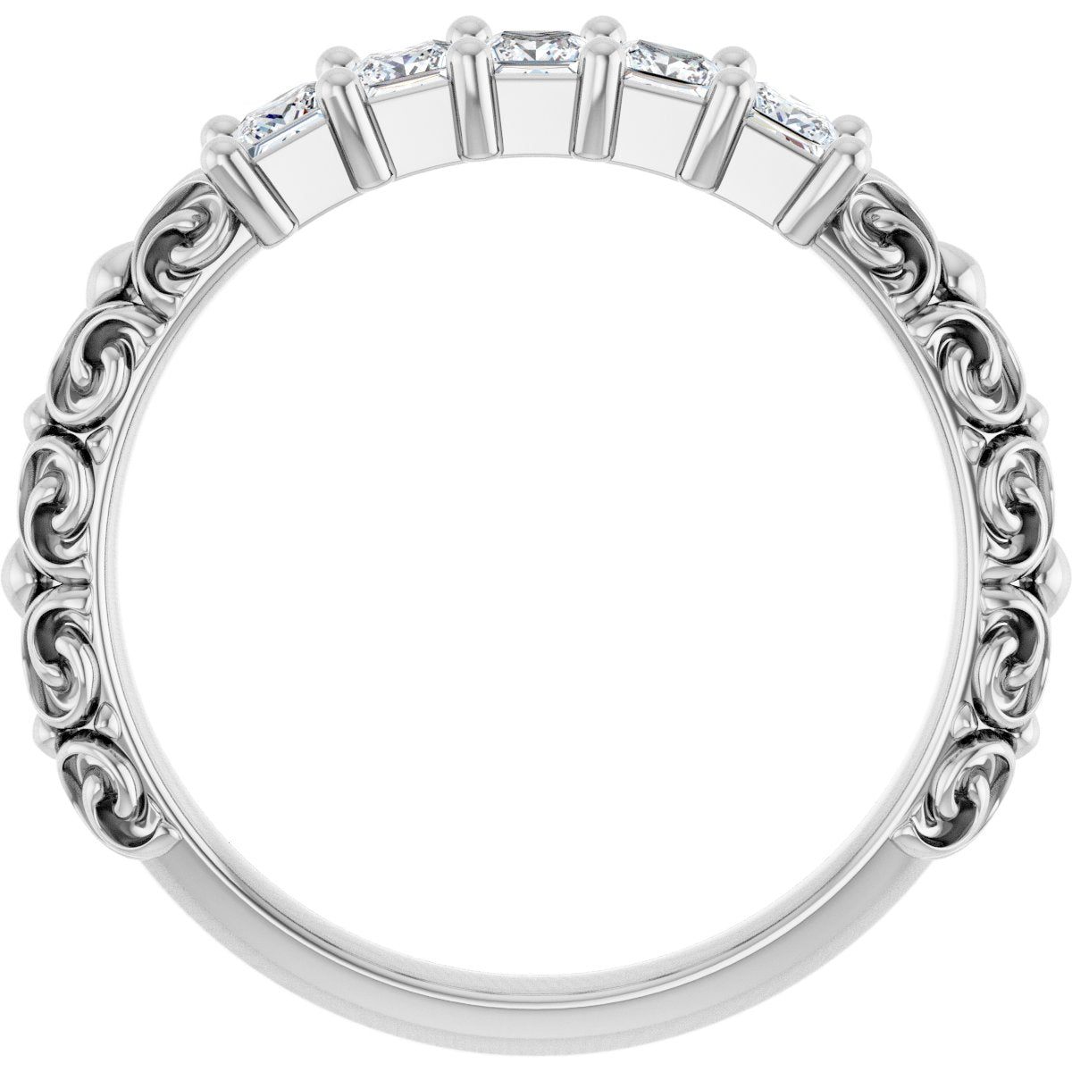 1/2 Ctw Square Lab-Grown Diamond Anniversary Band - White Gold - Lab Grown Diamond