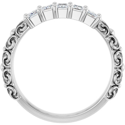 1/2 Ctw Square Lab-Grown Diamond Anniversary Band - White Gold - Lab Grown Diamond