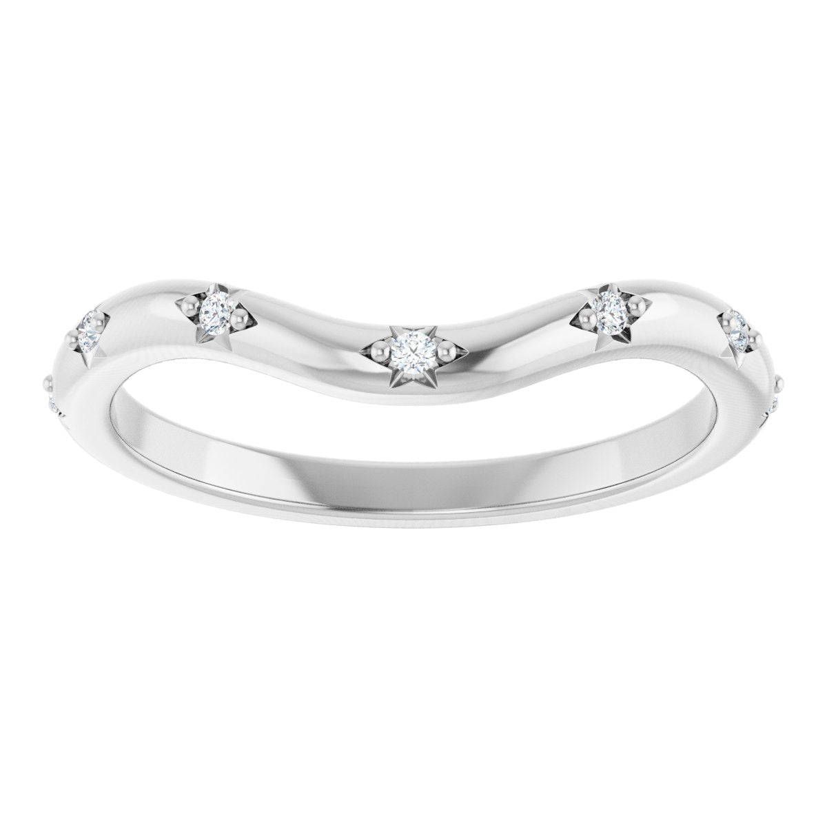.05 Ctw Lab-Grown Diamond Contour Band - White Gold - Lab Grown Diamond