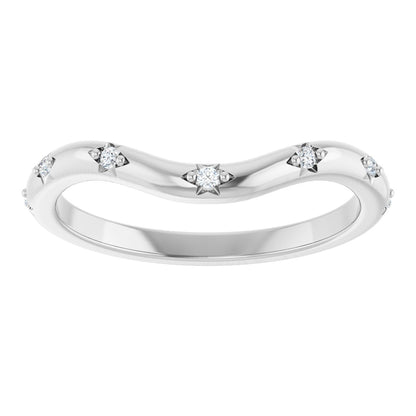 .05 Ctw Lab-Grown Diamond Contour Band - White Gold - Lab Grown Diamond
