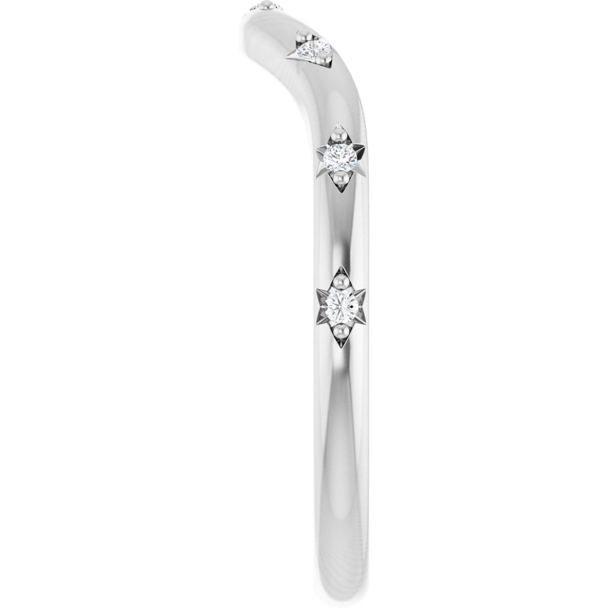 .05 Ctw Lab-Grown Diamond Contour Band - White Gold - Lab Grown Diamond