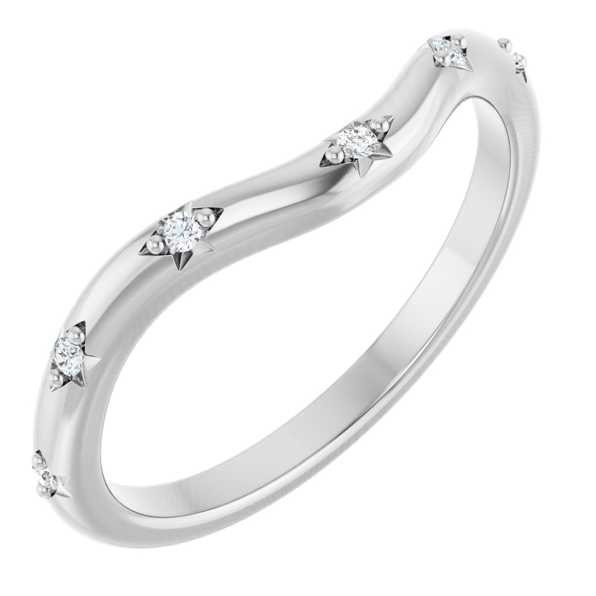 .05 Ctw Lab-Grown Diamond Contour Band - White Gold - Lab Grown Diamond