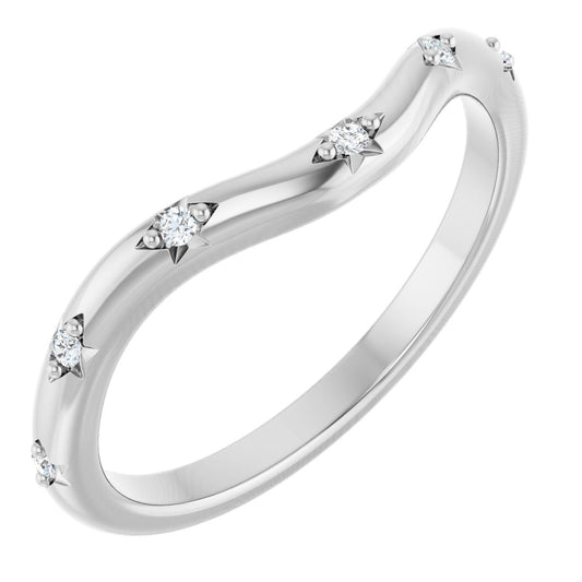 .05 Ctw Lab-Grown Diamond Contour Band - White Gold - Lab Grown Diamond