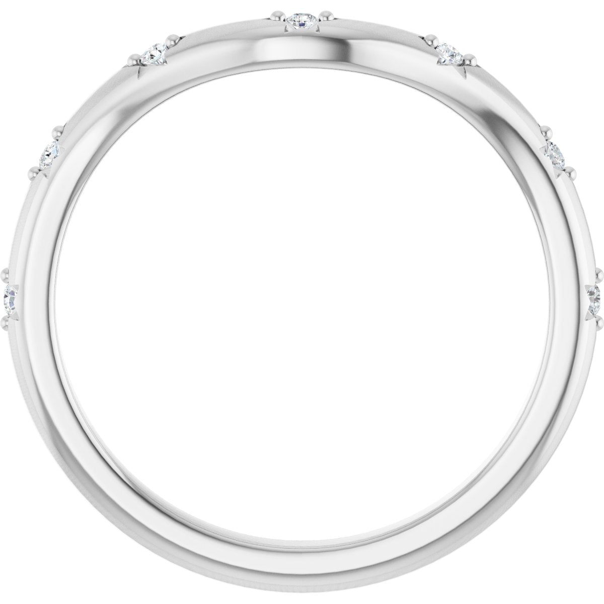 .05 Ctw Lab-Grown Diamond Contour Band - White Gold - Lab Grown Diamond