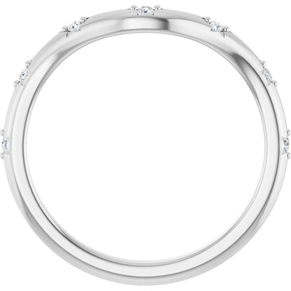 .05 Ctw Lab-Grown Diamond Contour Band - White Gold - Lab Grown Diamond