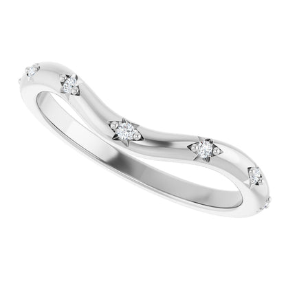 .05 Ctw Lab-Grown Diamond Contour Band - White Gold - Lab Grown Diamond