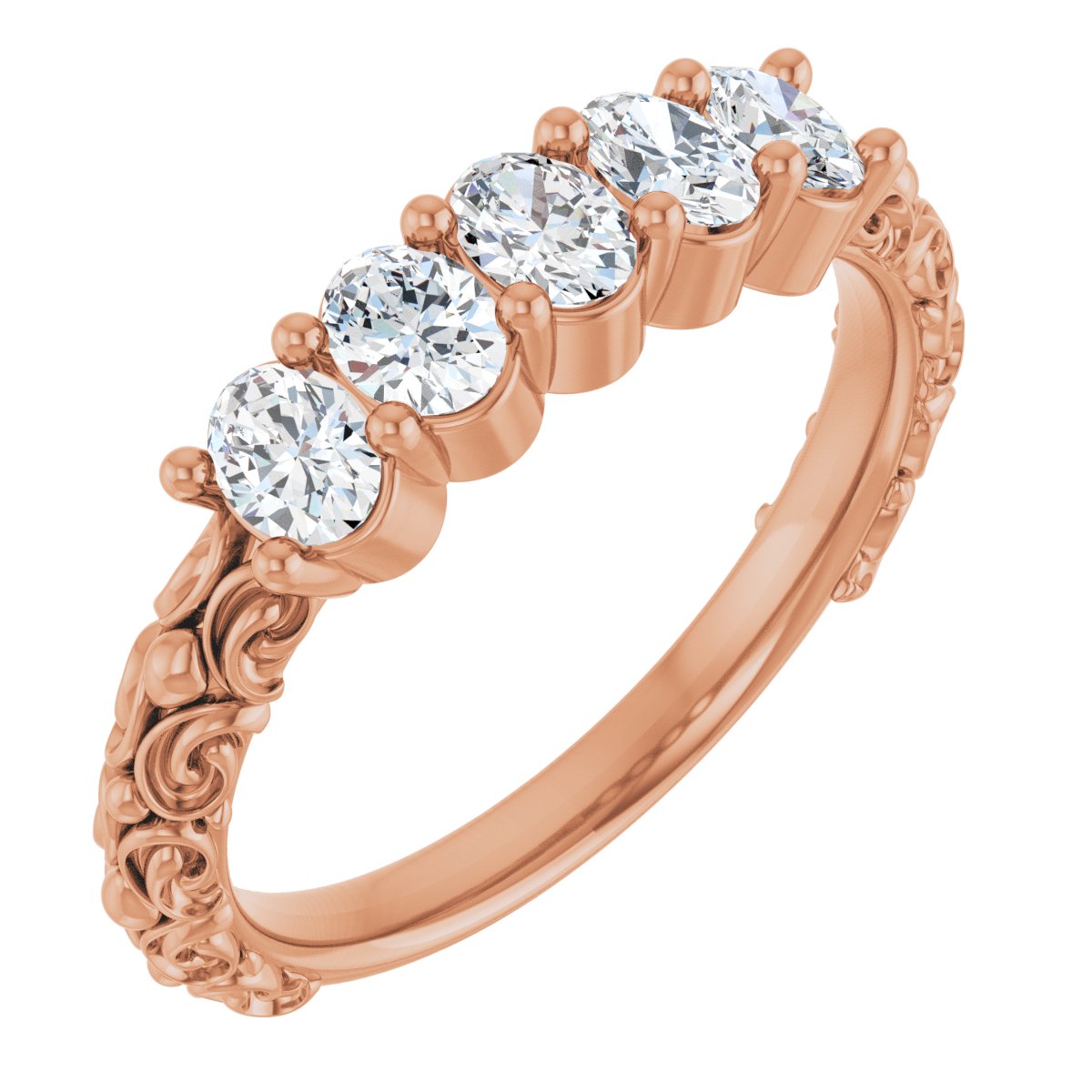 3/4 Ctw Oval Lab-Grown Diamond Anniversary Band