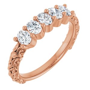 3/4 Ctw Oval Lab-Grown Diamond Anniversary Band