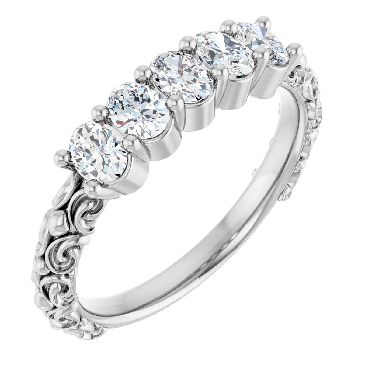 3/4 Ctw Oval Lab-Grown Diamond Anniversary Band