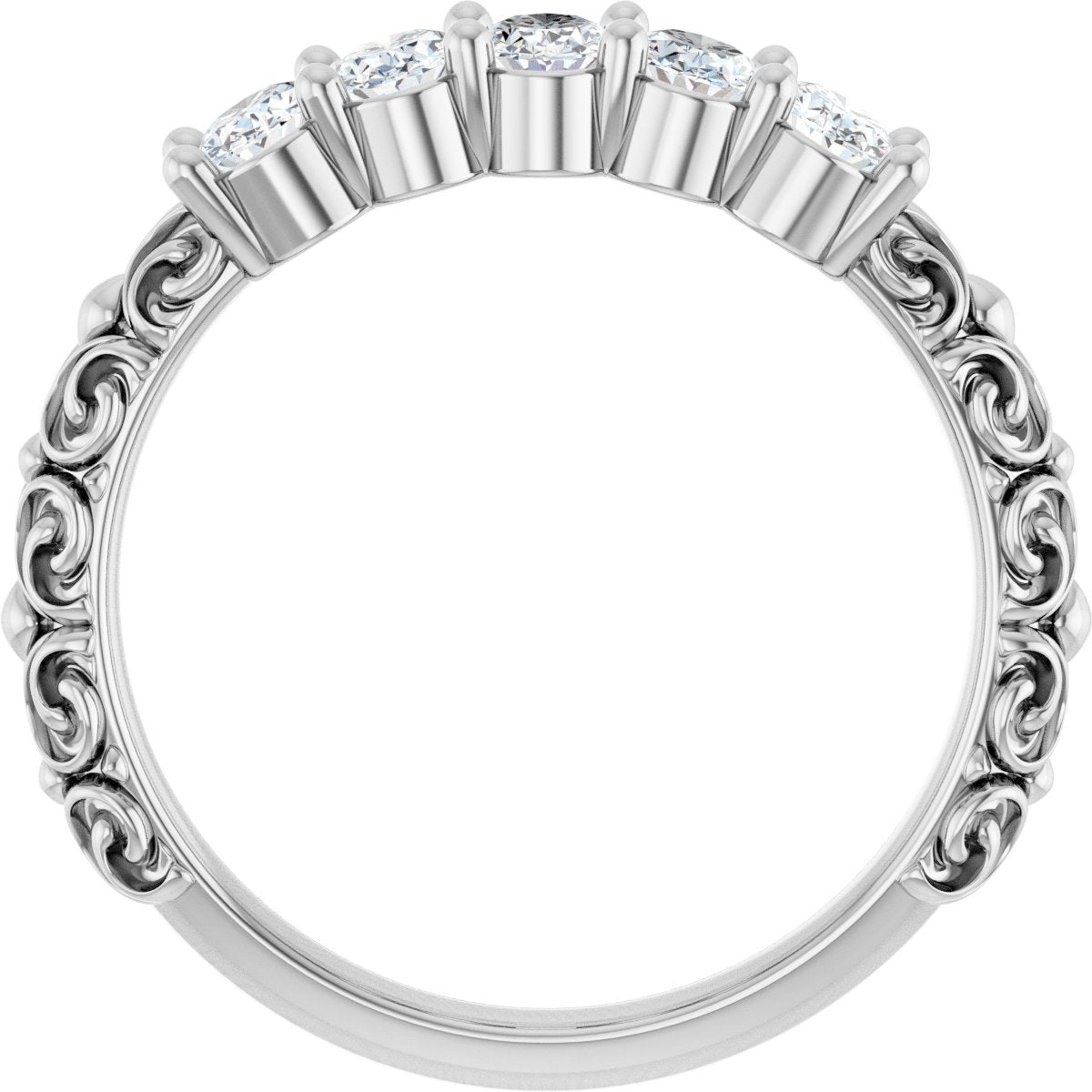 3/4 Ctw Oval Lab-Grown Diamond Anniversary Band - White Gold - Lab Grown Diamond