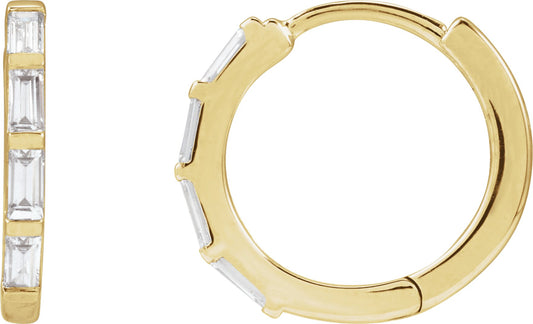1/3 Ctw Straight Baguette Lab-Grown Diamond Hoop Earrings - Lab Grown Diamond