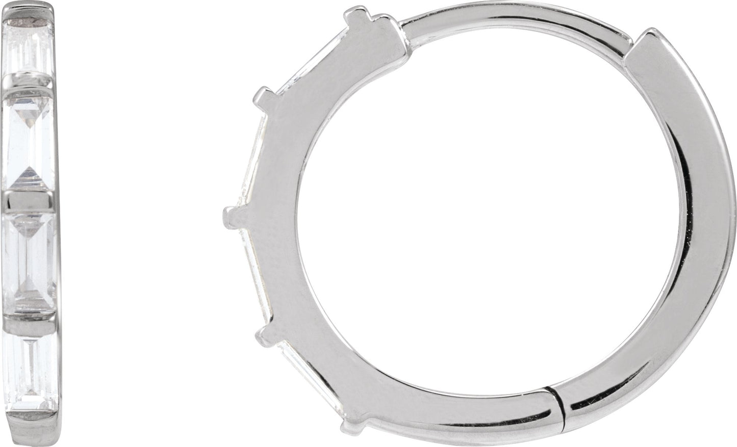 1/3 Ctw Straight Baguette Lab-Grown Diamond Hoop Earrings