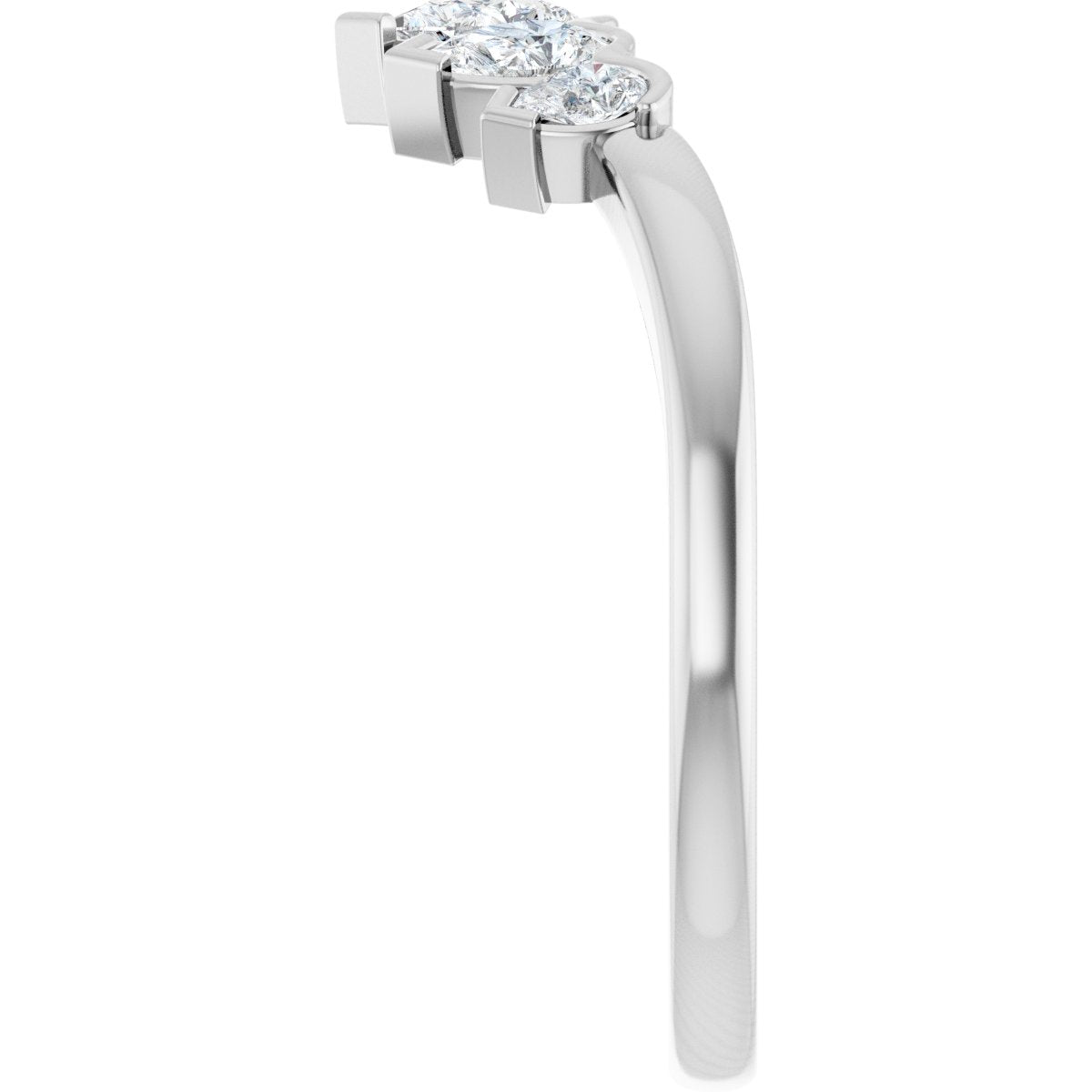 1/2 Ctw Pear Lab-Grown Diamond Contour Band - White Gold - Lab Grown Diamond