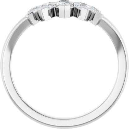 1/2 Ctw Pear Lab-Grown Diamond Contour Band - White Gold - Lab Grown Diamond