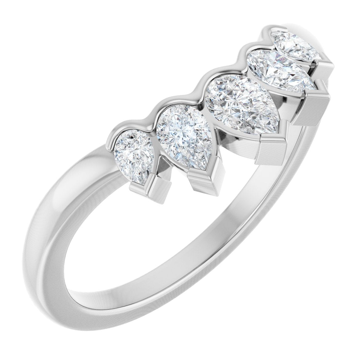 1/2 Ctw Pear Lab-Grown Diamond Contour Band