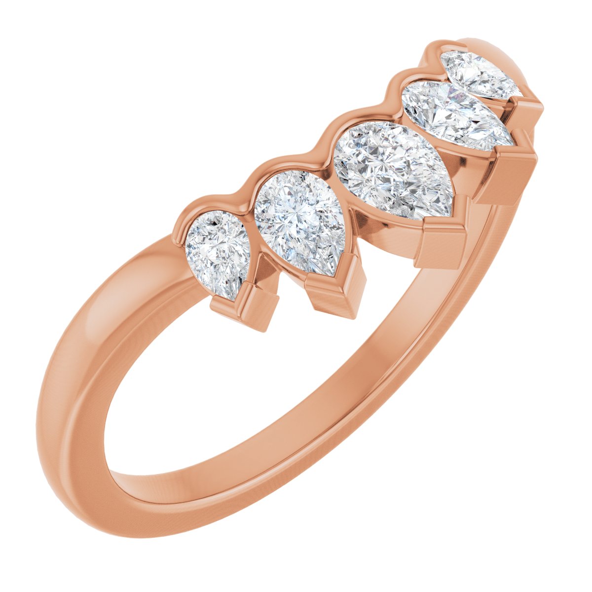 1/2 Ctw Pear Lab-Grown Diamond Contour Band