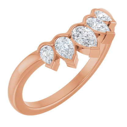1/2 Ctw Pear Lab-Grown Diamond Contour Band