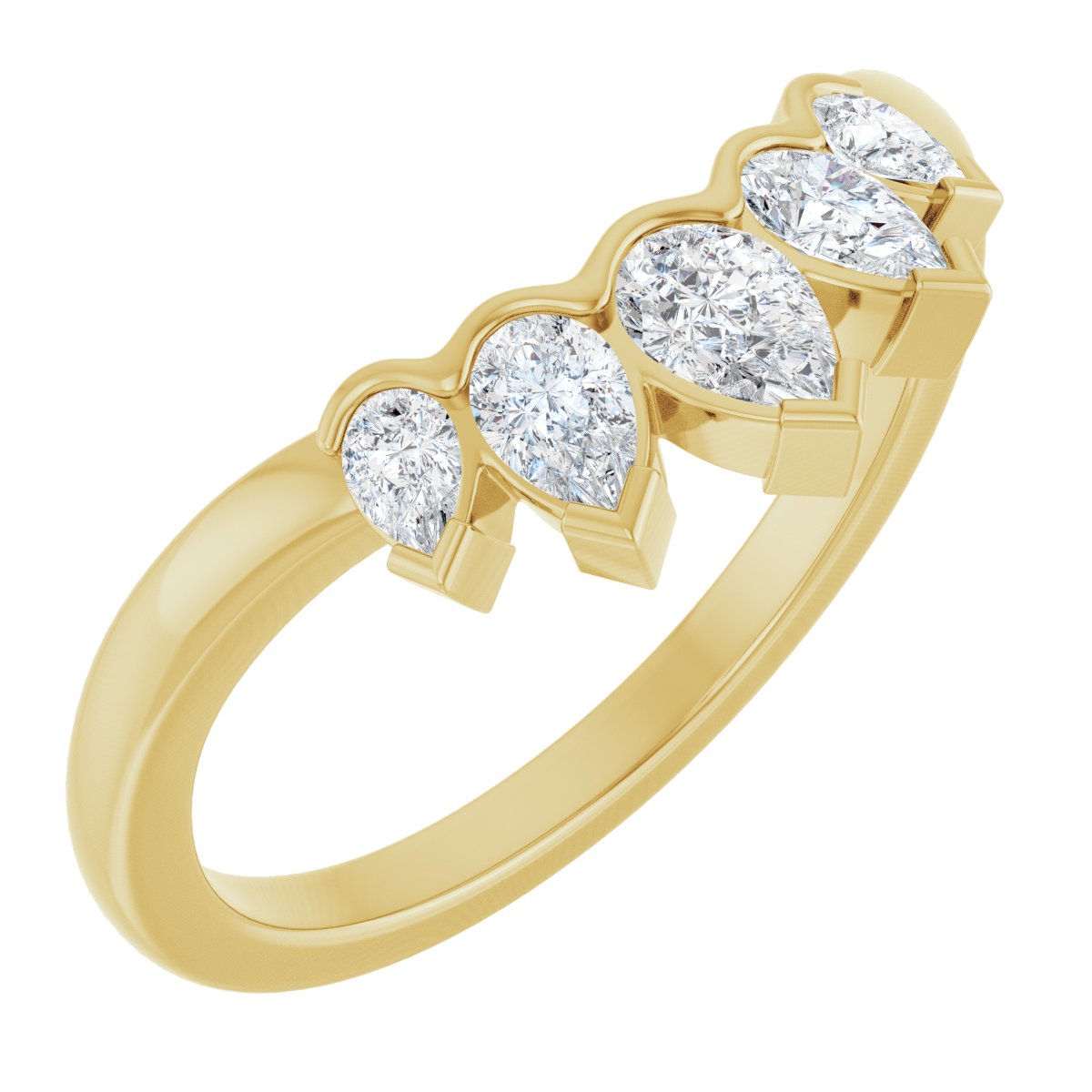 1/2 Ctw Pear Lab-Grown Diamond Contour Band