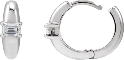 1/3 Ctw Emerald Lab-Grown Diamond Huggies - Rose Gold - Lab Grown Diamond