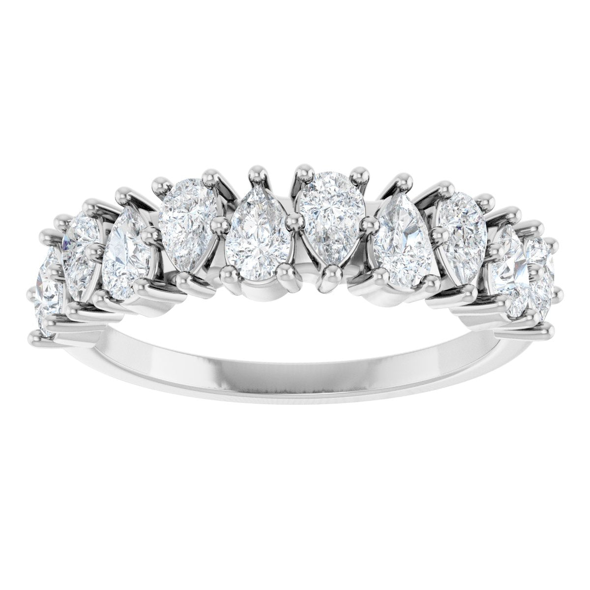 1 Ctw Pear Lab-Grown Diamond Anniversary Band - White Gold - Lab Grown Diamond
