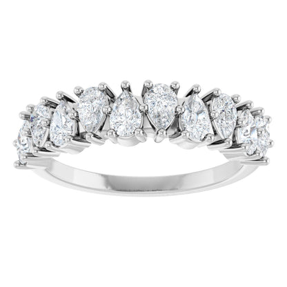 1 Ctw Pear Lab-Grown Diamond Anniversary Band - White Gold - Lab Grown Diamond