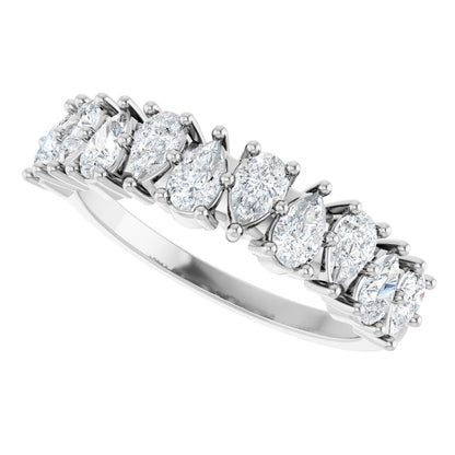 1 Ctw Pear Lab-Grown Diamond Anniversary Band - White Gold - Lab Grown Diamond