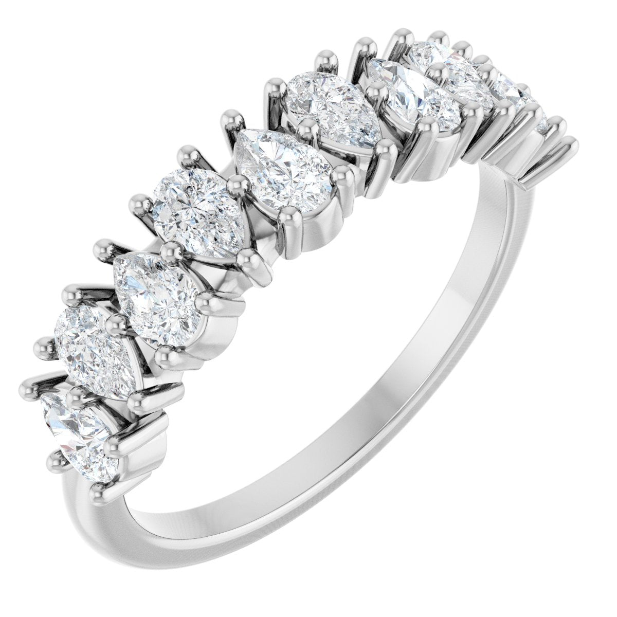 1 Ctw Pear Lab-Grown Diamond Anniversary Band