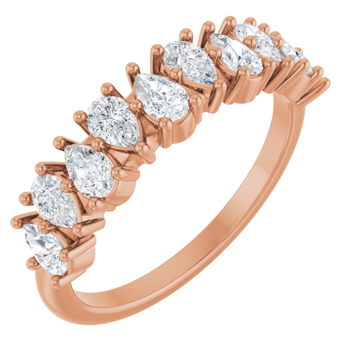 1 Ctw Pear Lab-Grown Diamond Anniversary Band