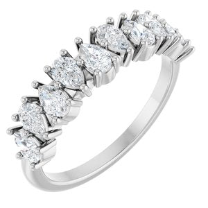 1 Ctw Pear Lab-Grown Diamond Anniversary Band