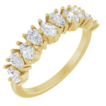 1 Ctw Pear Lab-Grown Diamond Anniversary Band